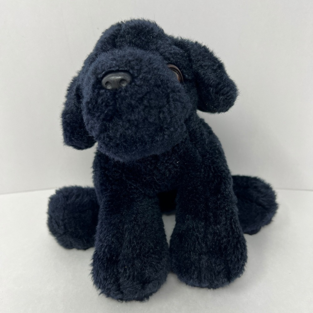 Unbranded Plush 8 Inch Black Labrador‎ Dog Weighted Poseable Puppy